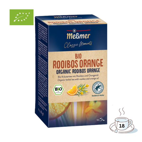 Meßmer Classic Moments Bio Rooibos Orange, Rooibostee, Teebeutel im Kuvert, 2. Entnahmefach/displaytauglich, 36g